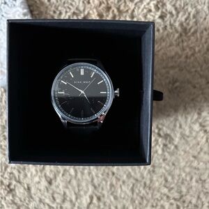 Nine West Men's Silver and Black Watch